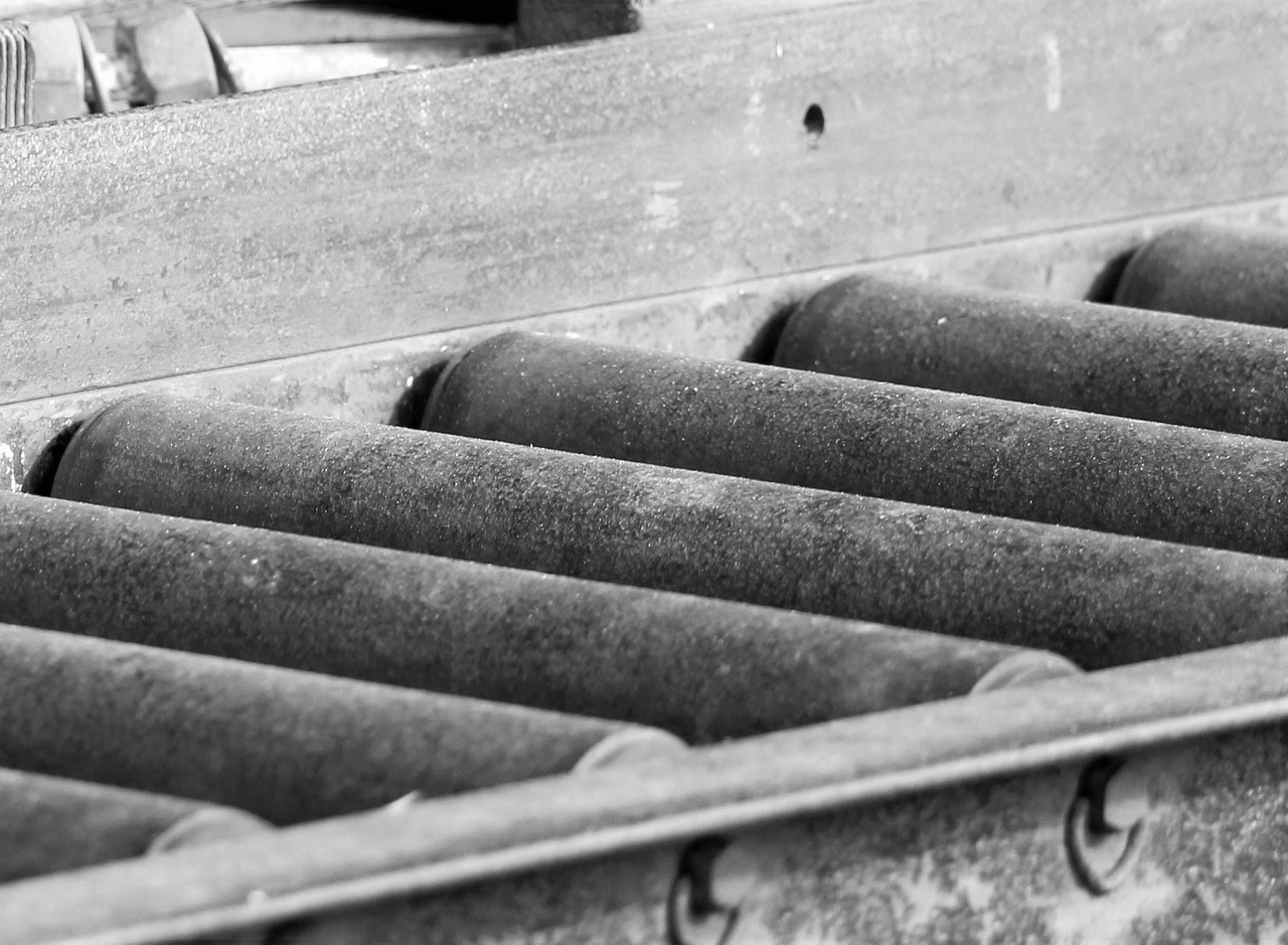 old conveyor rollers
