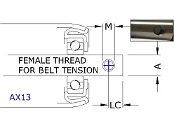 AX13 Cross Drilled & Tapped